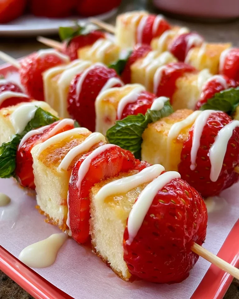 Vanilla Strawberry Shortcake Skewers