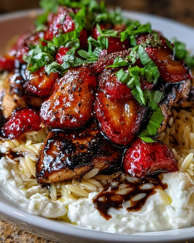 Balsamic Glazed Chicken & Orzo with Whipped Feta Delight!