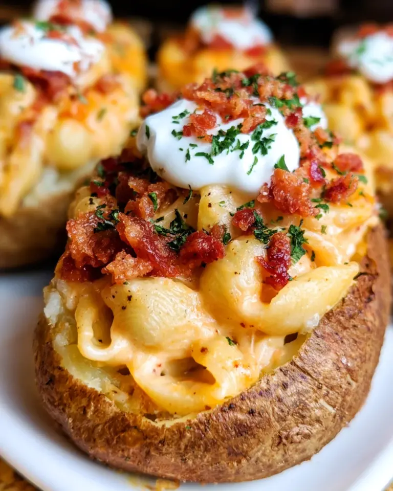 Loaded Mac and Cheese Stuffed Baked Potatoes