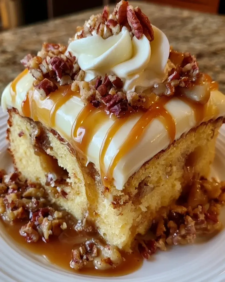 Butter Pecan Praline Poke Cake