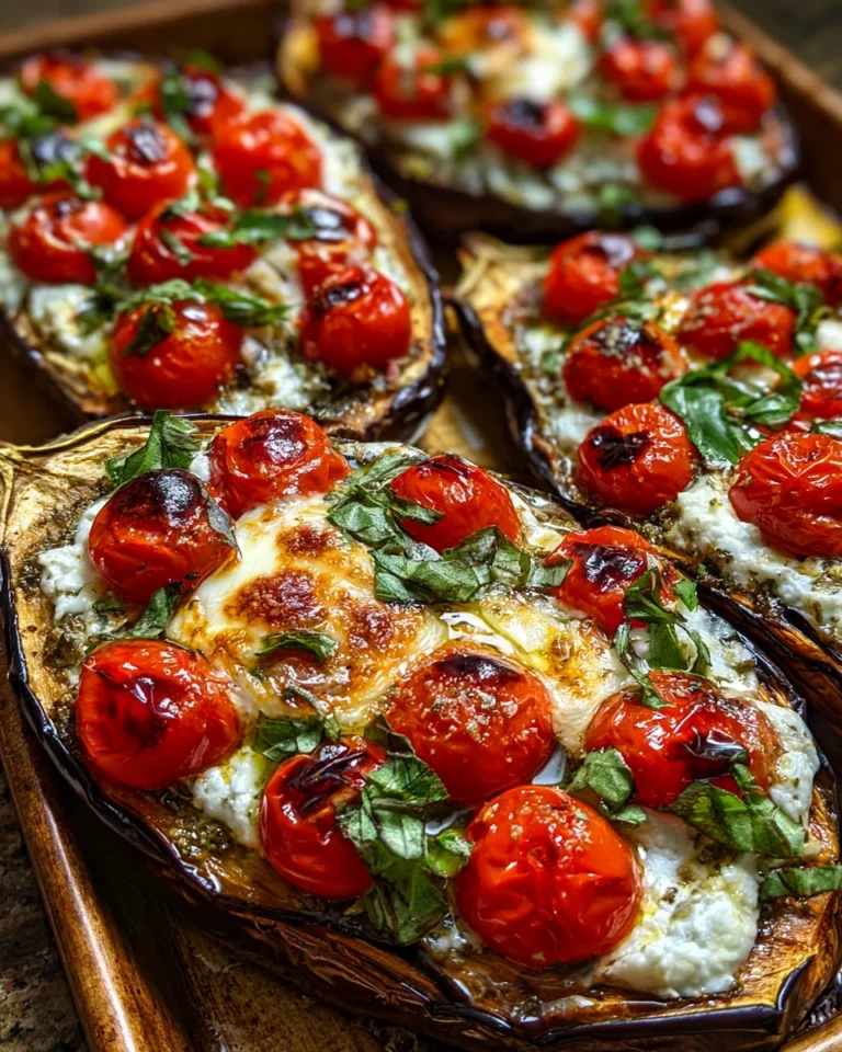 Mediterranean Ricotta Stuffed Eggplant Boats