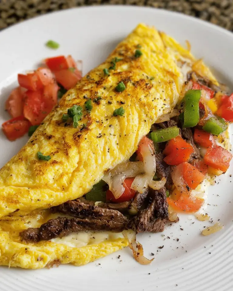 Philly Cheesesteak Omelette: A Flavorful Breakfast Delight!