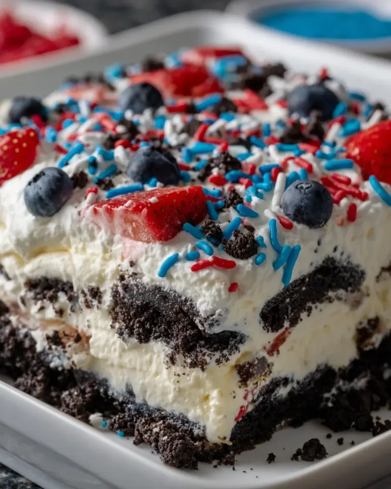 Patriotic Oreo Lasagna: A Festive No-Bake Delight!