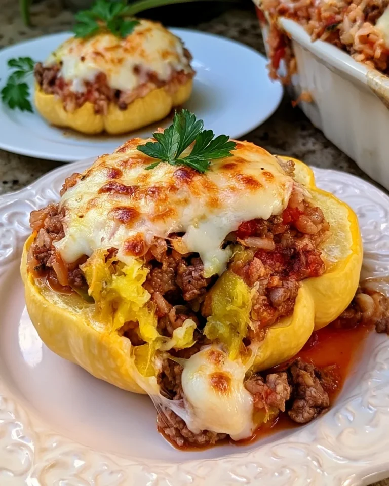 Stuffed Patty Pan Squash with Ground Beef