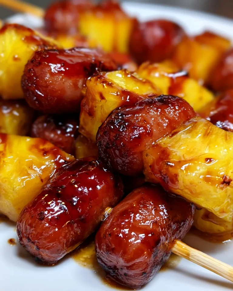 Pineapple Brown Sugar Smokies Skewers