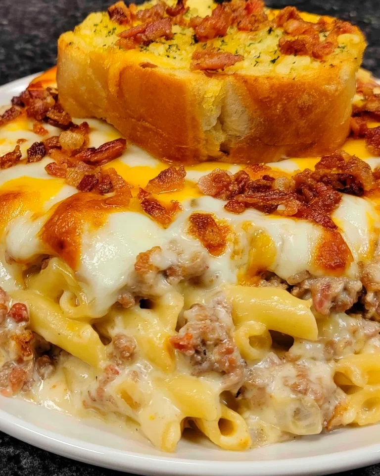 Dump and Bake Ground Beef Alfredo