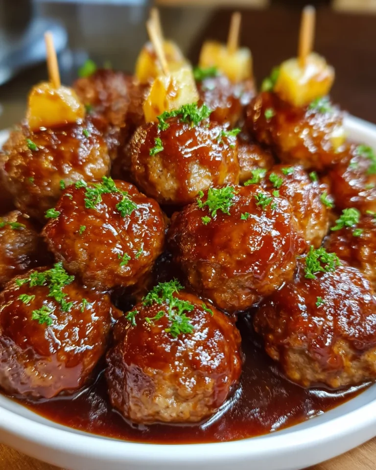 Pineapple Brown Sugar Meatball Bites