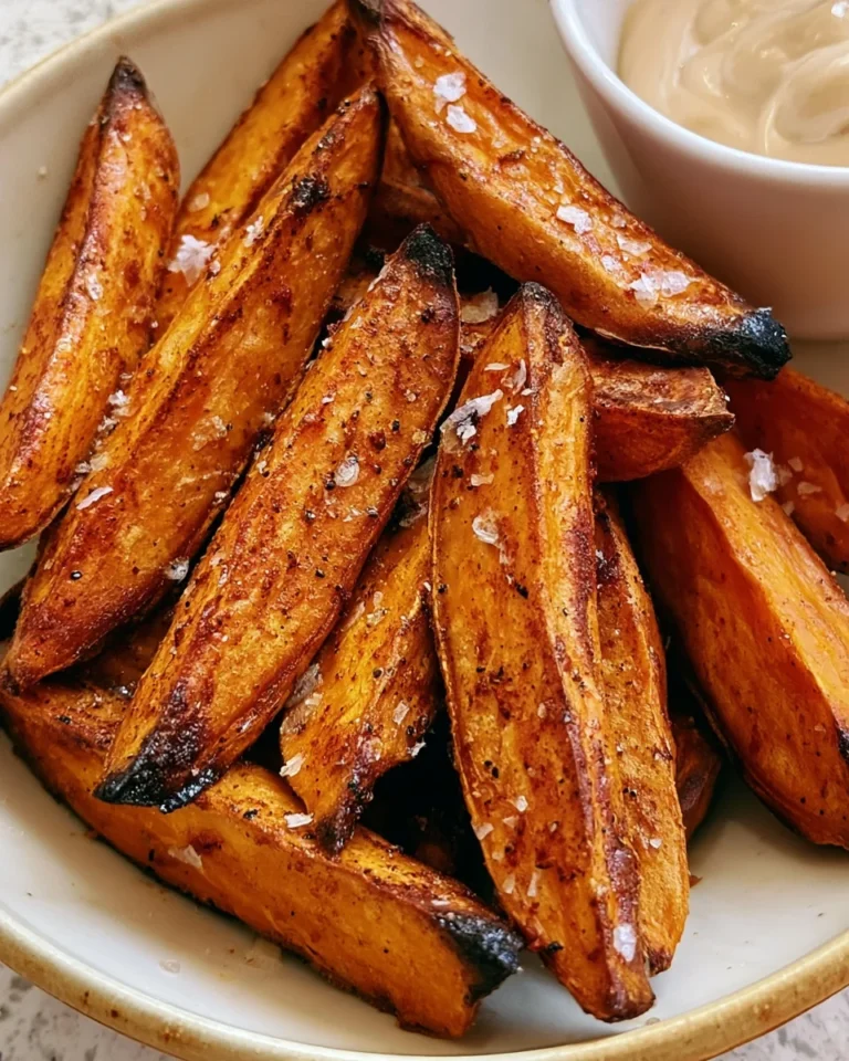 Roasted Garlic Sweet Potato Wedges